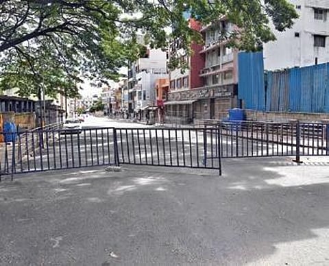OTC Road in Bengaluru sealed during Sunday’s lockdown | Nagaraja Gadekal