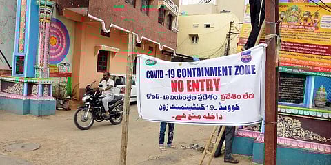 GHMC authorities set up barricades restricting entry during Bonalu festival in some parts of Hyderabad Old City. (Photo | RVK Rao)