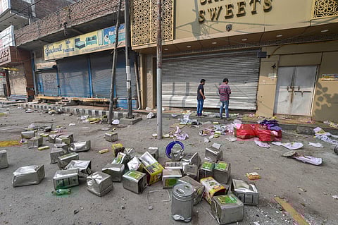 Shops ransacked in Delhi's Maujpur. (File Photo| PTI)