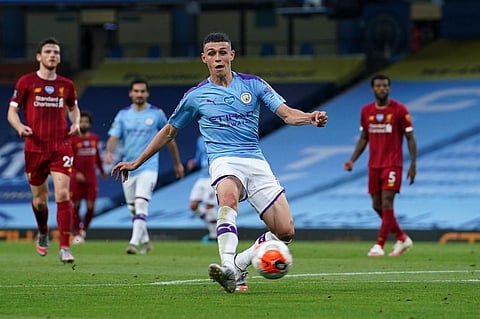 Manchester City's English midfielder Phil Foden (C). (Photo | AFP)