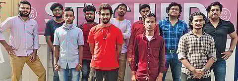 The Styched team that is behind the new product line, Styched Life; (below) T-shirts from Styched Life designed by Salim Suleiman