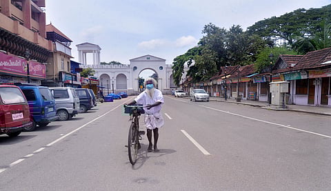 With the triple lockdown enforced in the capital city the shops are shut on either side of the East Fort area. (Photo | Vincent Pulickal, EPS)
