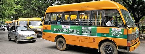 115 vehicles carrying rapid antigen kits were flagged off in Bengaluru on Friday | express