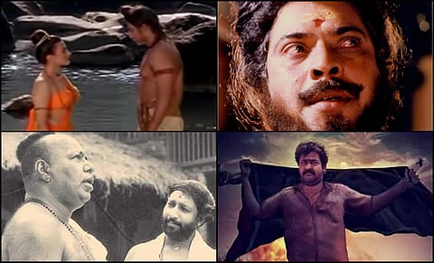 Stills from MT Vasudevan Nair's movies over the years. (Photo | YouTube Screengrab, FTII)