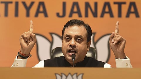 BJP National Spokesperson Sambit Patra addresses a press conference, at BJP HQ in New Delhi. (Photo | PTI)