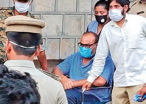 TDP leader K Atchannaidu after being discharged from Guntur GGH on Wednesday (Photo | EPS)
