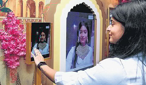 MirrAR is an AR technology product through which you can try jewellery on digital platforms like iPads without wearing it