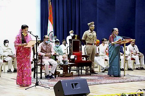 The expanded team is dominated by Jyotiraditya Scindia loyalists and those who quit the Congress along with him. (Photo | PTI)