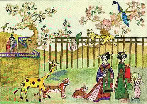 Japanese society, Indian fauna, Western painterly influences dominate Premola Ghose’s paintings in her online show by IIC