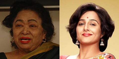 Mathematics genius Shakuntala Devi (L) and Bollywood actress Vidya Balan (Photo | PTI)