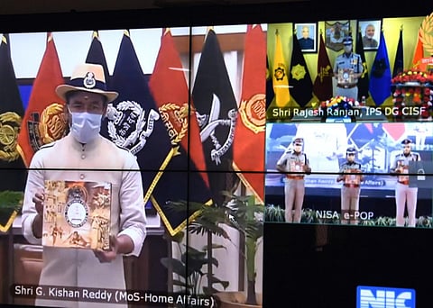 Minister of State for Home Affairs G Kishan Reddy at the first-ever e-passing out parade . (Photo | EPS)