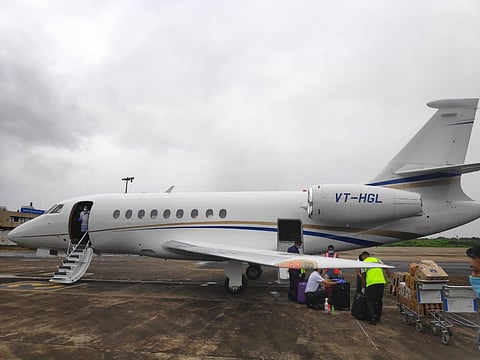 Muivah flew out in a chartered plane along with his wife and seven others. (Photo | EPS)