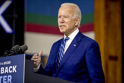 Democratic presidential candidate former Vice President Joe Biden speaks at a campaign event at the Colonial Early Education Program at the Colwyck Training Center, Tuesday, July 21, 2020 (Photo | AP)