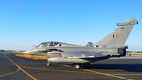 IAF Rafales taking off from Dassault Aviation Facility, Merignac, France.