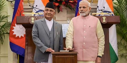 Nepal PM KP Sharma Oli (L) and Indian PM Narendra Modi (File Photo | PTI)