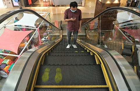 Malls in Bengaluru have been allowed to reopen with mandatory rules for visitors. (Photo | Meghana Sastry, EPS)