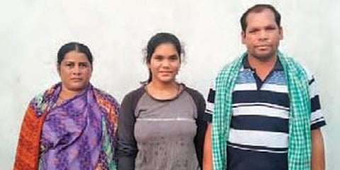 Kamala Rohidas with her parents. (Photo| EPS)