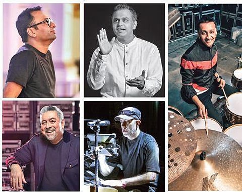 (Clockwise from top, left) Ashu Phatak, Viveick Rajagopalan, Darshan Doshi, Zubin Balaporia, Ranjit Barot