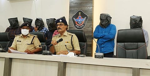 Guntur Urban Police arrested eight rowdy sheeters and seized big talwars from them on Friday. (Photo| EPS)