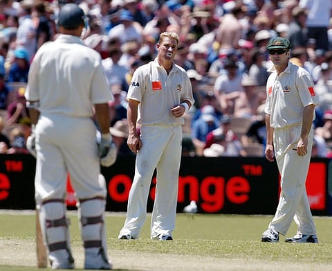 Shane Warne (C) and captain Steve Waugh (R). (Photo | AFP)