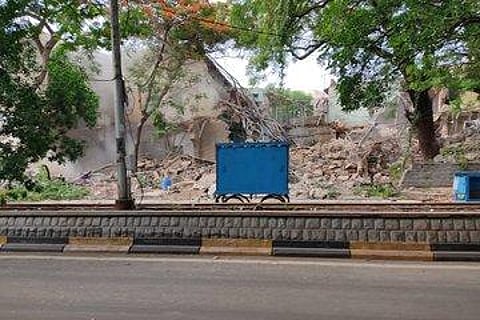 Telangana Old Secretariat complex demolition underway in Hyderabad. (Photo | RVK Rao, EPS)