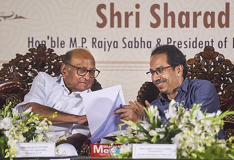 NCP leader Sharad Pawar (L) and Maharashtra Chief Minister Uddhav Thackeray (R) (File Photo | PTI)