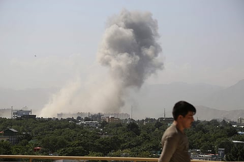Smokes rises after a huge explosion in Kabul, Afghanistan, in a photo from July 2019. (Photo | AP)
