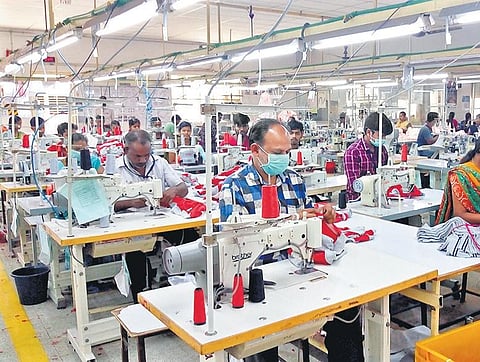 Labourers at work at a garment unit in Tirupur | (Representational image | Deepak Sathish)