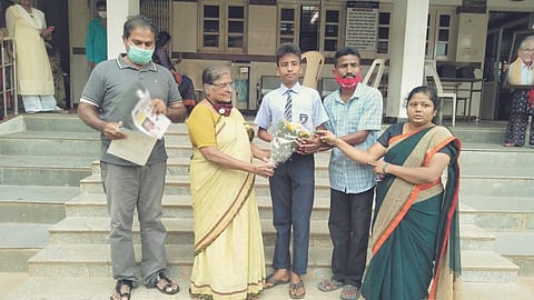 Akash R of Siddaganga high school in the city has secured 99.68 marks in the SSLC examination. (Photo | Express)
