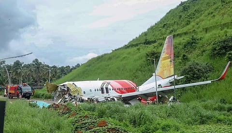 The Boeing 737-800 plane, coming from Dubai, had overshot the runway while landing in heavy rains and broke into two pieces. (File Photo | PTI)