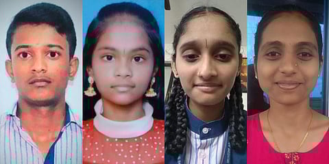 (From Left) Sammed Mahaveer Hanje, Kavya P Halli, Shravya H and Prakruthipriya Raveendra Gokavi