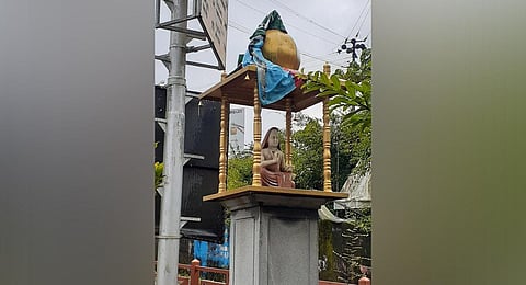 Statue of Shankaracharya at Sringeri town in Chikkamagaluru district. (Photo | Express)