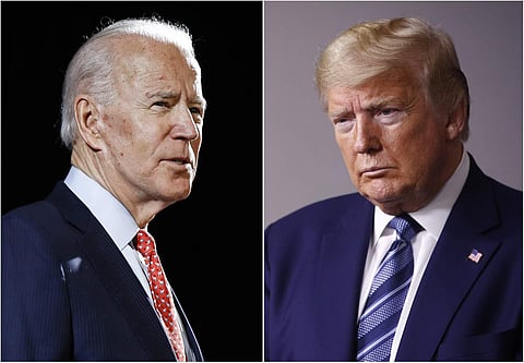 (L) Former Vice President Joe Biden and Incumbent President Donald Trump. (Photo| AP)