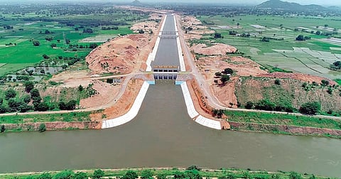KLIS water is flowing from Medigadda in Jayashankar-Bhupalpally district to the Mid Manair Dam in Rajanna-Sircilla district