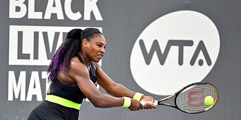 Serena Williams returns a shot to her sister Venus Williams during the WTA tennis in Nicholasville, Kentucky. (Photo | AP)