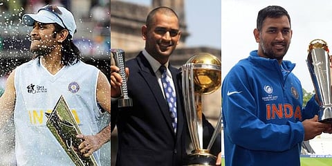 MS Dhoni is the only Indian captain to have won all the three major ICC trophies -- the T20 World Cup in 2007, the World Cup in 2011, the Champions Trophy in 2013. (Photo | PTI and AFP)