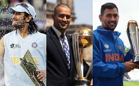 MS Dhoni is the only Indian captain to have won all the three major ICC trophies -- the T20 World Cup in 2007, the World Cup in 2011, the Champions Trophy in 2013. (Photo | PTI and AFP)