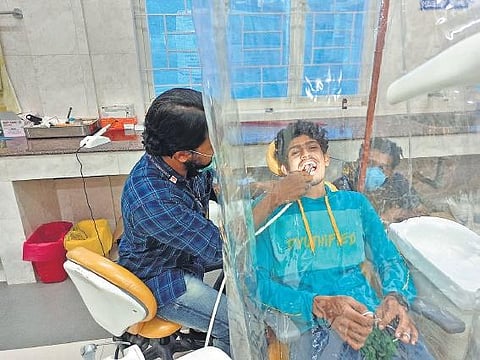 Further contributions The students have come up with an ‘Aerosol Containment Box for lathes’ which also helps in preventing dentists from getting infected. The team also delivered 35 face shields to