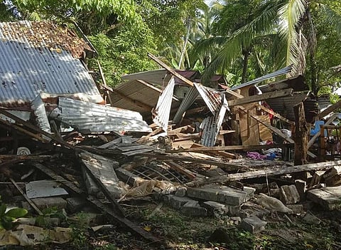A toppled house is seen after a quake struck in Philippines. (Photo| AP)