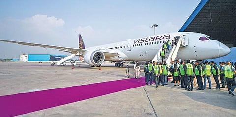 A Boeing 787-9 Dreamliner seen at Vistara's launch in New Delhi. (File Photo | PTI)