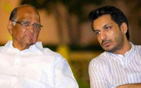 Sharad Pawar with his grandnephew Parth Pawar. (Photo credit: Facebook/Parth Pawar).