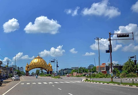 Streets wear deserted look during the complete lockdown in the wake of coronavirus pandemic at the entrance of Amritsar Aug 22 2020. (Photo | PTI)