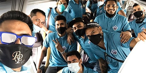 The Indian players of the IPL franchise Delhi Capitals on Sunday left for UAE for the upcoming edition of the tournament. (Twitter Photo)