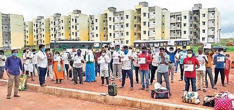 After recovering from the coronavirus, several people express their willingness to donate plasma, at TIDCO Covid care centre in Kurnool on Sunday. They were discharged the same day | express