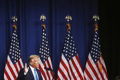 President Donald Trump speaks during the first day of the Republican National Convention. (Photo | AP)