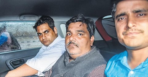 Tahir Hussain (C) is in jail since March this year in northeast Delhi riots case | PTI FILE