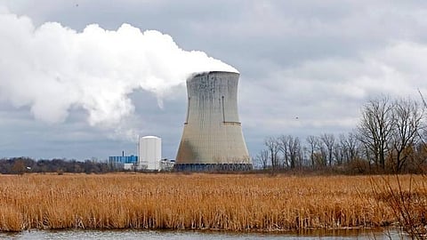 This April 4, 2017, file photo shows the entrance to FirstEnergy Corp.'s Davis-Besse Nuclear Power Station in Oak Harbor, Ohio. (File photo | AP)