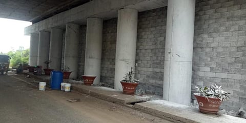 Mural painting work starts on 167 VUPs at Shamirpet and Medchal ORR in Hyderabad. (Photo| EPS)