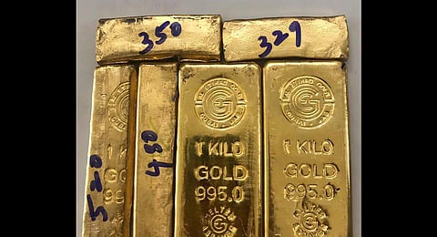 The jewellery being smuggled was valued at Rs 13.46 lakh.