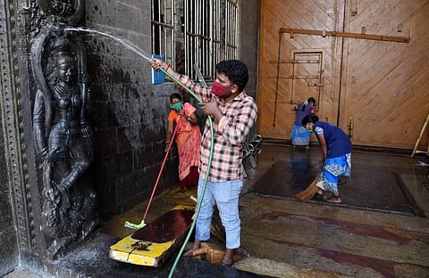 Kapaleeswarar temple at Mylapore is gearing up to reopen from September 1. (Photo | R Satish Babu, EPS)